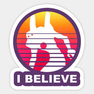 NGE! I BELIEVE IN ADAM KAWORU SHIRT text bigfoot sun Sticker